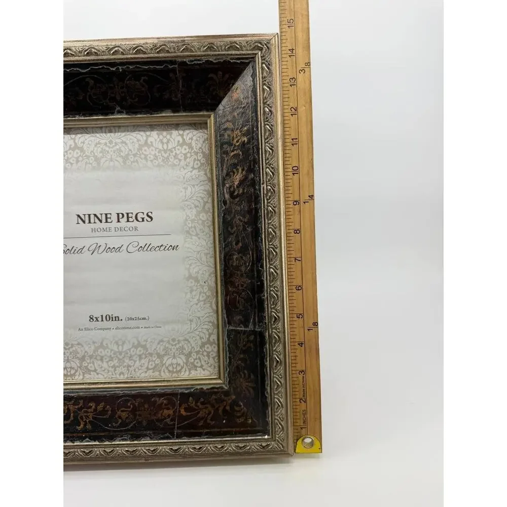Nine Pegs 8x10 Photo Frame Solid Wood Ornate Decorative 4.28 lb